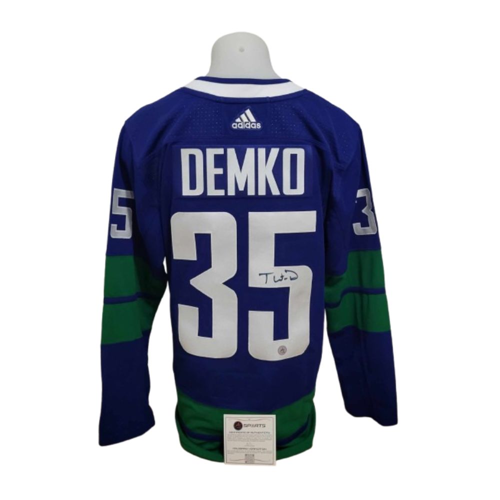 Official Adidas signed jersey - Thatcher Demko home ajs coa