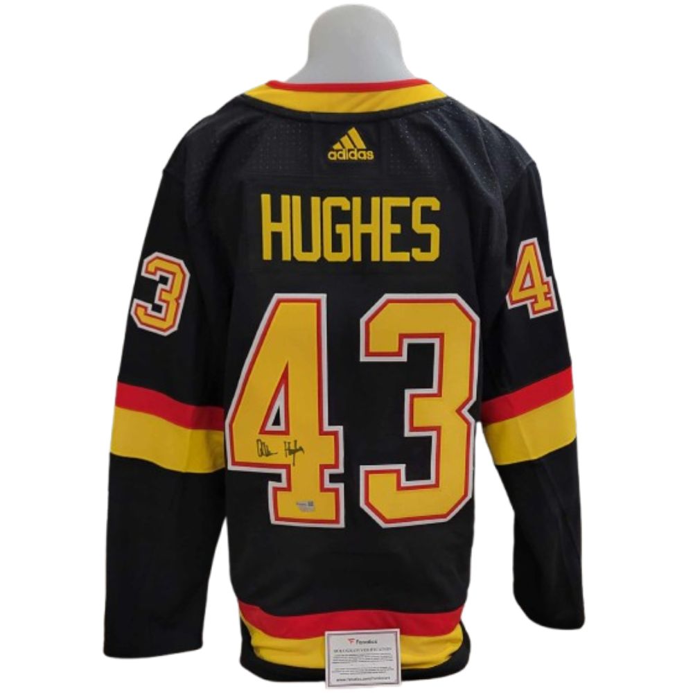 Official Adidas signed jersey - Quinn Hughes flying skates Fanatics coa
