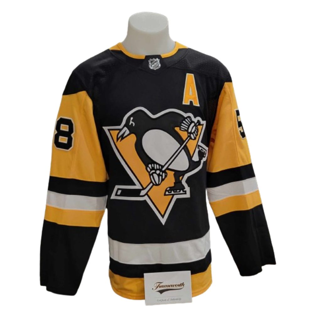 Official Adidas signed jersey - Kris Letang home frameworth coa