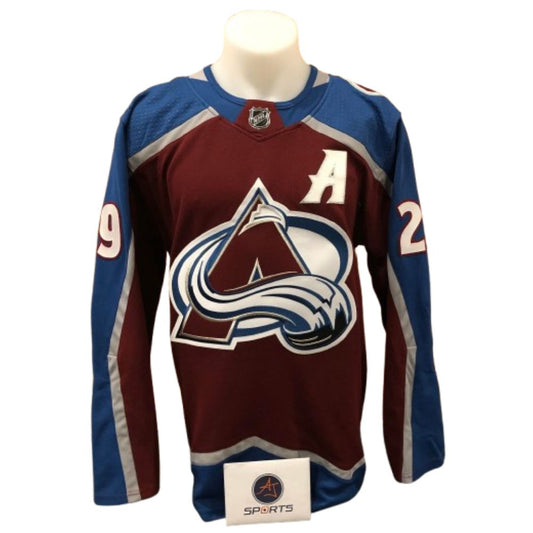 Official Adidas signed jersey - Nathan Mackinnon home AJs coa