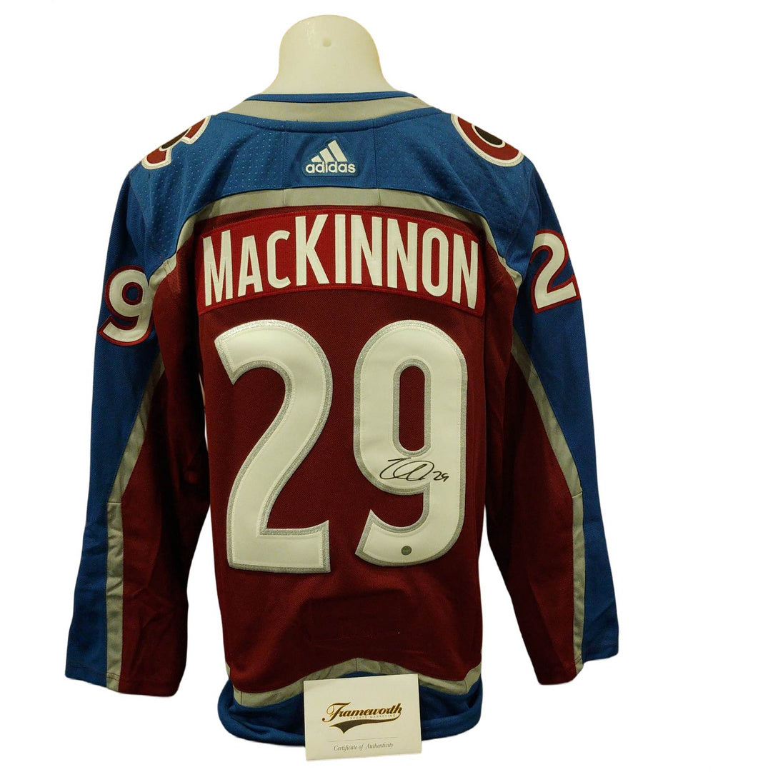 Official Adidas signed jersey - Nathan Mackinnon home Frameworth coa