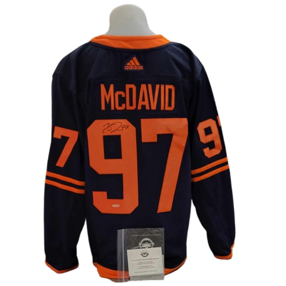 Official Adidas signed jersey - Connor Mcdavid blue midnight UD coa