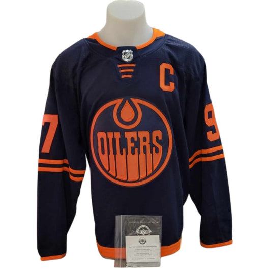 Official Adidas signed jersey - Connor Mcdavid blue midnight UD coa