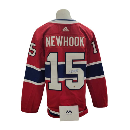 Chandail officiel Adidas signé - Alex Newhook domicile Memorable coa