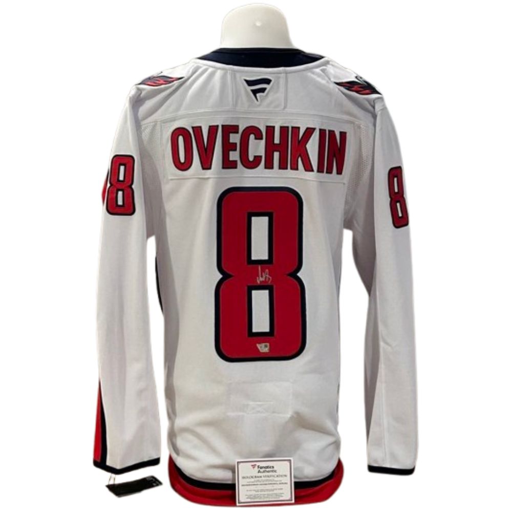 Chandail officiel Fanatics Premium signé - Alex Ovechkin visiteur Fanatics coa
