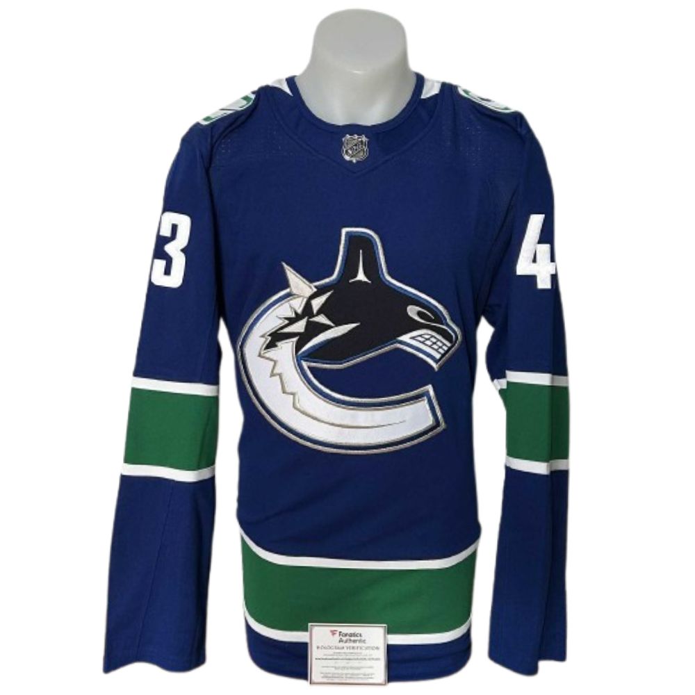 Official Adidas signed jersey - Quinn Hughes home inscribed nhl debut Fanatics coa