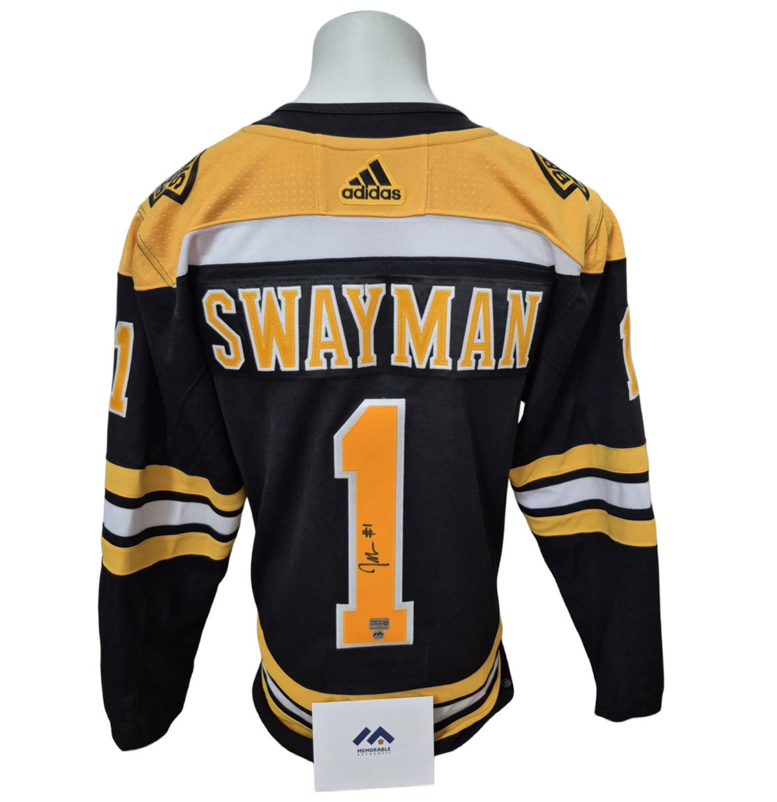 Official Adidas signed jersey - Jeremy Swayman home Memorable coa