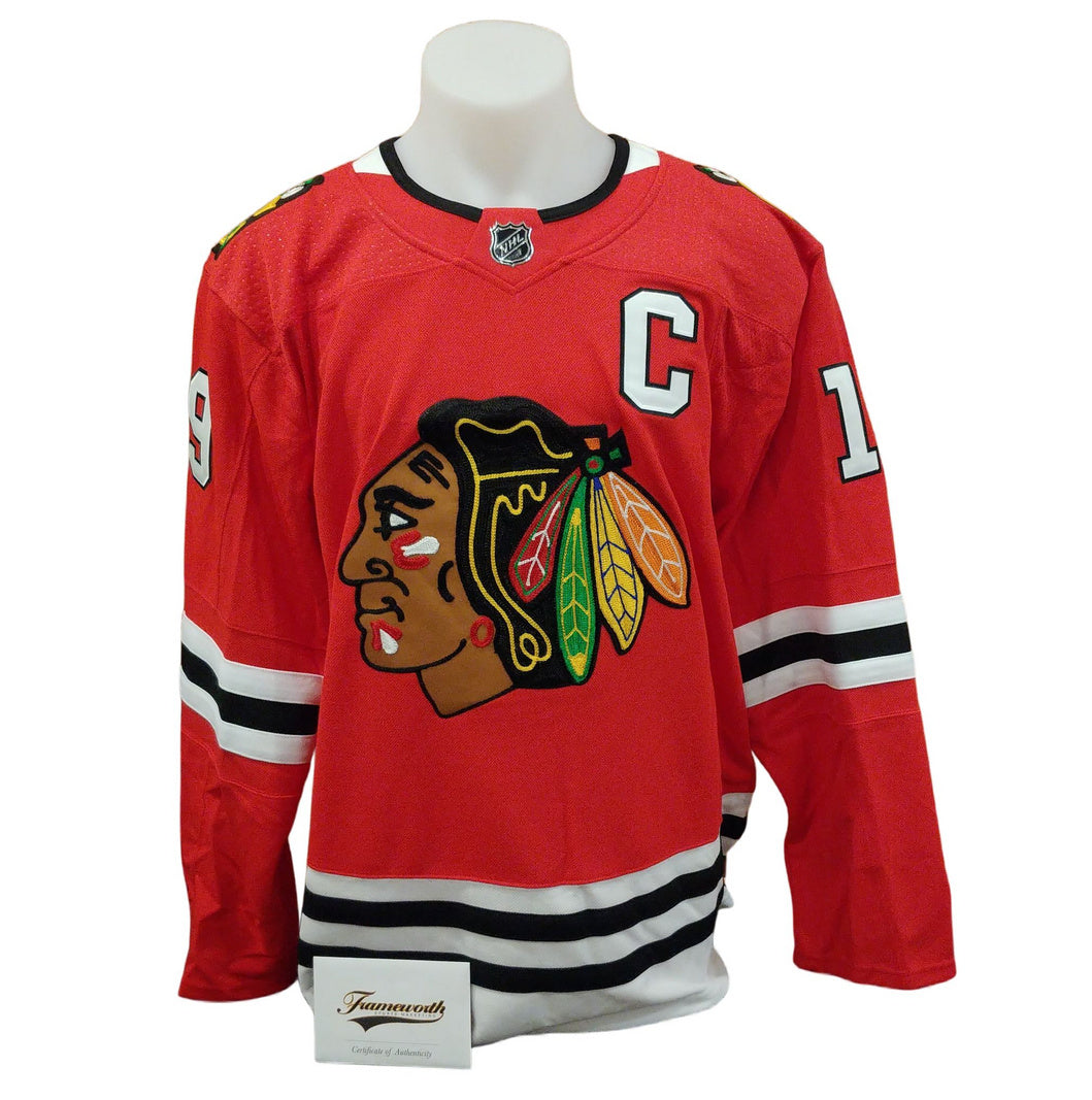 Chandail officiel Adidas signé - Jonathan Toews domicile Frameworth coa
